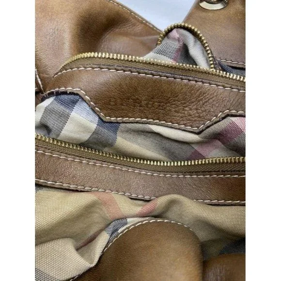 burberry vintage classic brown leather hobo bag - Picture 12 of 12